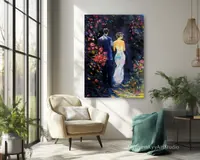 Evening Stroll — original impressionist oil painting by Volodymyr Myriyevskyy, 50 × 70 cm (20″ × 28″) — photo 4
