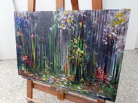 Mystical Forest, Night Blossoms — original oil painting by Volodymyr Myriyevskyy