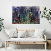 Mystical Forest, Night Blossoms — original impressionist oil painting by Volodymyr Myriyevskyy, 60 × 40 cm (24″ × 16″) — photo 4