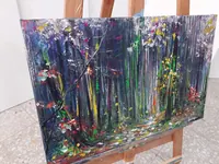 Mystical Forest, Night Blossoms — original impressionist oil painting by Volodymyr Myriyevskyy, 60 × 40 cm (24″ × 16″) — photo 5