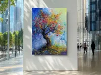 Tree in Light — original impressionist oil painting by Volodymyr Myriyevskyy, 50 × 70 cm (20″ × 28″) — photo 2