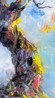 Tree in Light — original impressionist oil painting by Volodymyr Myriyevskyy, 50 × 70 cm (20″ × 28″) — photo 4