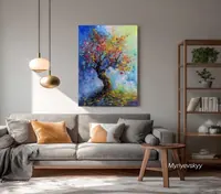 Tree in Light — original impressionist oil painting by Volodymyr Myriyevskyy, 50 × 70 cm (20″ × 28″) — photo 6