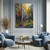 Birch Forest — original impressionist oil painting by Volodymyr Myriyevskyy, 50 × 70 cm (20″ × 28″) — photo 5
