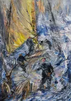 Harsh Adventures, Grey Squall — original impressionist oil painting by Volodymyr Myriyevskyy, 50 × 70 cm (20″ × 28″) — photo 1