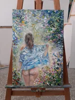 Fantasy — original impressionist oil painting by Volodymyr Myriyevskyy, 40 × 60 cm (16″ × 24″) — photo 2