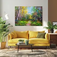 Sunny forest — original impressionist oil painting by Volodymyr Myriyevskyy, 70 × 50 cm (28″ × 20″) — photo 5