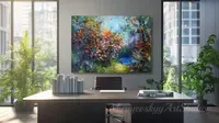 Bloom Path to Water — original impressionist oil painting by Volodymyr Myriyevskyy, 70 × 50 cm (28″ × 20″) — photo 6