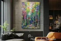 Deep Forest Path — original impressionist oil painting by Volodymyr Myriyevskyy, 40 × 60 cm (16″ × 24″) — photo 3