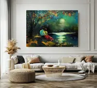 Couple under the moon — original impressionist oil painting by Volodymyr Myriyevskyy, 70 × 50 cm (28″ × 20″) — photo 6