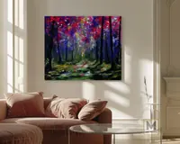 Morning fairy forest — original impressionist oil painting by Volodymyr Myriyevskyy, 60 × 50 cm (24″ × 20″) — photo 4