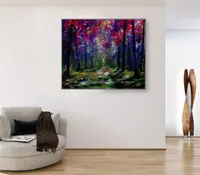 Morning fairy forest — original impressionist oil painting by Volodymyr Myriyevskyy, 60 × 50 cm (24″ × 20″) — photo 5