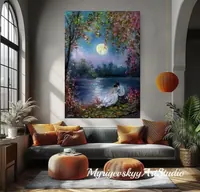 Enchanted Encounter — original impressionist oil painting by Volodymyr Myriyevskyy, 50 × 70 cm (20″ × 28″) — photo 5