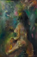 Erotic Dream — original impressionist oil painting by Volodymyr Myriyevskyy, 40 × 60 cm (16″ × 24″) — photo 1