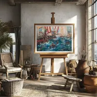 When Rome Met Carthage at Sea — original impressionist oil painting by Volodymyr Myriyevskyy, 70 × 50 cm (28″ × 20″) — photo 3