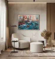 When Rome Met Carthage at Sea — original impressionist oil painting by Volodymyr Myriyevskyy, 70 × 50 cm (28″ × 20″) — photo 5