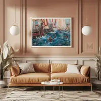 When Rome Met Carthage at Sea — original impressionist oil painting by Volodymyr Myriyevskyy, 70 × 50 cm (28″ × 20″) — photo 6