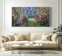 Enchanted autumn — original impressionist oil painting by Volodymyr Myriyevskyy, 80 × 40 cm (31″ × 16″) — photo 2