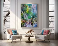 Meditation by the Waterfall Light — original impressionist oil painting by Volodymyr Myriyevskyy, 50 × 70 cm (20″ × 28″) — photo 3