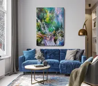 Meditation by the Waterfall Light — original impressionist oil painting by Volodymyr Myriyevskyy, 50 × 70 cm (20″ × 28″) — photo 5