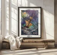 Old Pirate Ship — original impressionist oil painting by Volodymyr Myriyevskyy, 50 × 70 cm (20″ × 28″) — photo 2