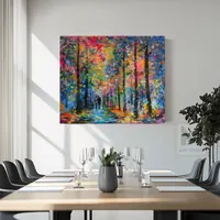 Romantic Stroll on the Forest Path — original impressionist oil painting by Volodymyr Myriyevskyy, 60 × 50 cm (24″ × 20″) — photo 2