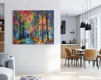 Romantic Stroll on the Forest Path — original impressionist oil painting by Volodymyr Myriyevskyy, 60 × 50 cm (24″ × 20″) — photo 3