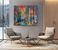 Romantic Stroll on the Forest Path — original impressionist oil painting by Volodymyr Myriyevskyy, 60 × 50 cm (24″ × 20″) — photo 4