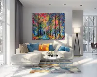 Romantic Stroll on the Forest Path — original impressionist oil painting by Volodymyr Myriyevskyy, 60 × 50 cm (24″ × 20″) — photo 6
