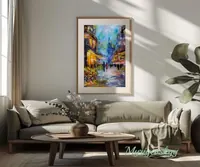 Couple on the Flower Street — original impressionist oil painting by Volodymyr Myriyevskyy, 40 × 60 cm (16″ × 24″) — photo 4