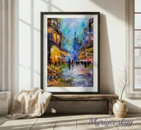 Couple on the Flower Street — original impressionist oil painting by Volodymyr Myriyevskyy, 40 × 60 cm (16″ × 24″) — photo 5