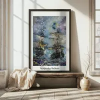Two Old Ships in the High Sea — reserved for Oleg Tsykalo — original impressionist oil painting by Volodymyr Myriyevskyy, 40 × 60 cm (16″ × 24″) — photo 2