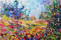 Field of flowers — original oil painting by Volodymyr Myriyevskyy