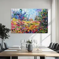 Field of flowers — original impressionist oil painting by Volodymyr Myriyevskyy, 60 × 40 cm (24″ × 16″) — photo 2