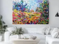 Field of flowers — original impressionist oil painting by Volodymyr Myriyevskyy, 60 × 40 cm (24″ × 16″) — photo 4