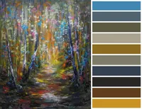 Birch Sunny Path — original impressionist oil painting by Volodymyr Myriyevskyy, 50 × 60 cm (20″ × 24″) — photo 3