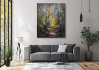 Birch Sunny Path — original impressionist oil painting by Volodymyr Myriyevskyy, 50 × 60 cm (20″ × 24″) — photo 6