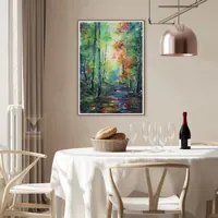 Emerald Forest Trail in Spring — original impressionist oil painting by Volodymyr Myriyevskyy, 40 × 60 cm (16″ × 24″) — photo 3