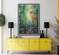 Emerald Forest Trail in Spring — original impressionist oil painting by Volodymyr Myriyevskyy, 40 × 60 cm (16″ × 24″) — photo 4