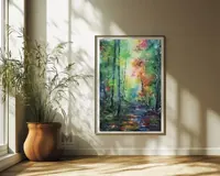 Emerald Forest Trail in Spring — original impressionist oil painting by Volodymyr Myriyevskyy, 40 × 60 cm (16″ × 24″) — photo 5
