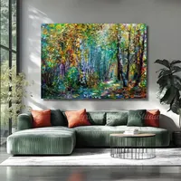 Enchanted Forest, Winding Path — original impressionist oil painting by Volodymyr Myriyevskyy, 70 × 50 cm (28″ × 20″) — photo 3