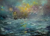 Stormy Sea — original oil painting by Volodymyr Myriyevskyy