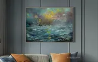 Stormy Sea — original impressionist oil painting by Volodymyr Myriyevskyy, 70 × 50 cm (28″ × 20″) — photo 2