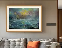 Stormy Sea — original impressionist oil painting by Volodymyr Myriyevskyy, 70 × 50 cm (28″ × 20″) — photo 3