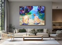 Two Figures by the Shore — original impressionist oil painting by Volodymyr Myriyevskyy, 80 × 60 cm (31″ × 24″) — photo 4