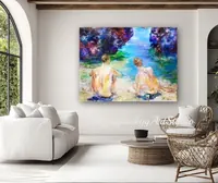 Two Figures by the Shore — original impressionist oil painting by Volodymyr Myriyevskyy, 80 × 60 cm (31″ × 24″) — photo 5