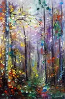 Sunlit autumn forest — original oil painting by Volodymyr Myriyevskyy