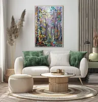 Sunlit autumn forest — original impressionist oil painting by Volodymyr Myriyevskyy, 40 × 60 cm (16″ × 24″) — photo 5