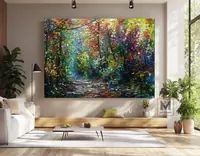 A walk of a thousand shades — original impressionist oil painting by Volodymyr Myriyevskyy, 70 × 50 cm (28″ × 20″) — photo 3