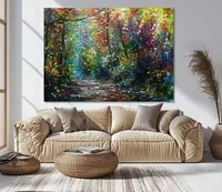A walk of a thousand shades — original impressionist oil painting by Volodymyr Myriyevskyy, 70 × 50 cm (28″ × 20″) — photo 5